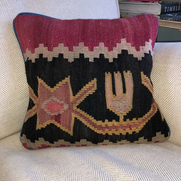 Vintage Turkish Pillow and Tiny Rug - Picture 10 of 10